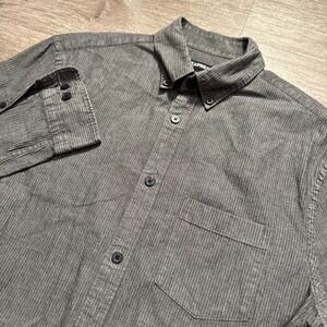 Express Shirt Mens Small Gray Stripe Pocket Button Up Casual Preppy Adult Lounge